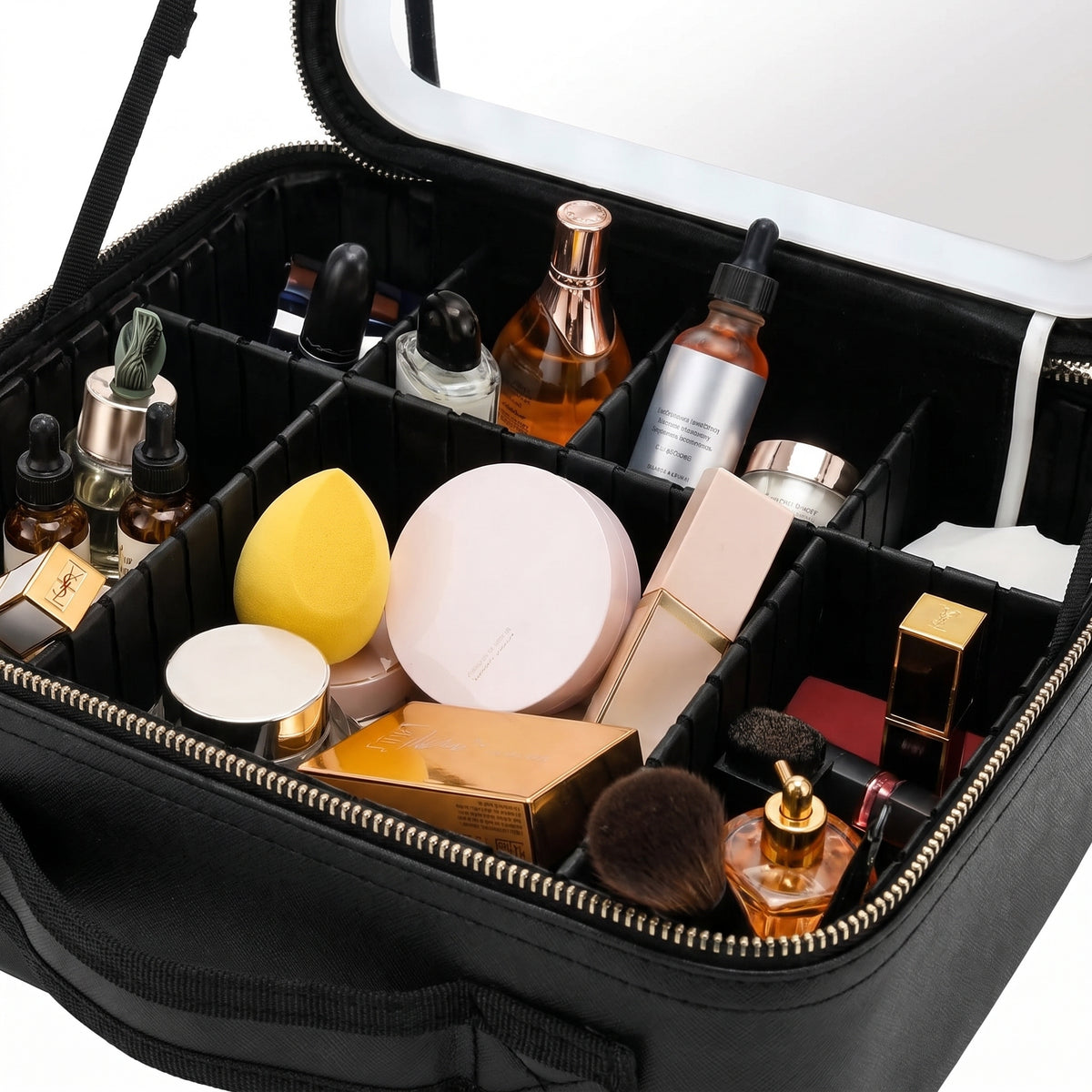Maletín de Maquillaje con Espejo y Luz LED